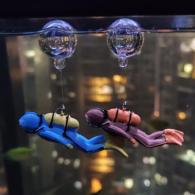 1Pc New Resin Floating Diver Fish Tank Floating Decoration Under Ornament Underwater Set Underwater World Small Floating Ball