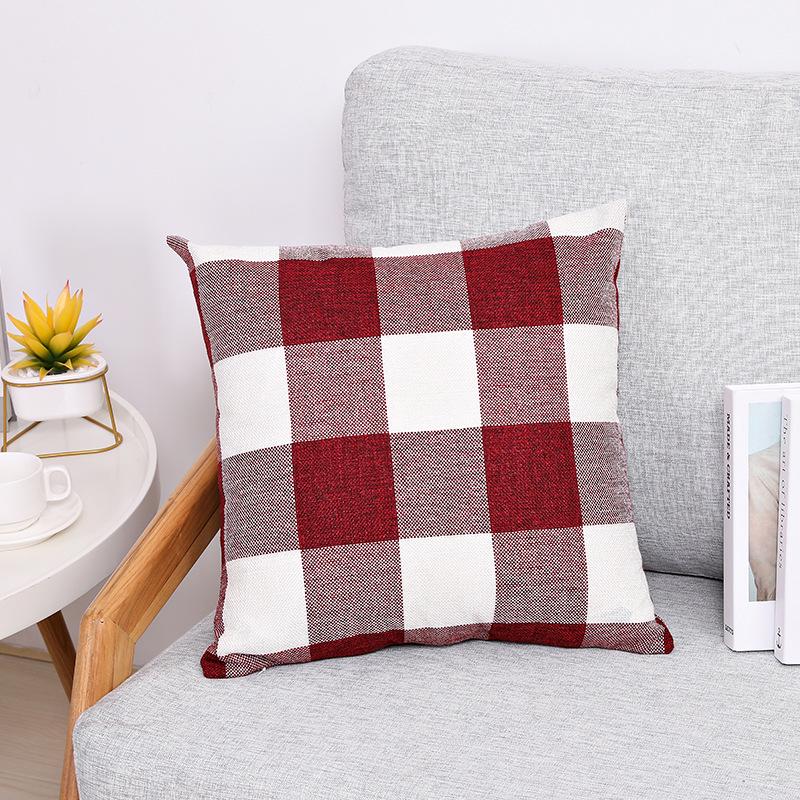 Linen Plaid Style Throw Pillow Cover - Hot-Selling Sofa Cushion Pillowcase