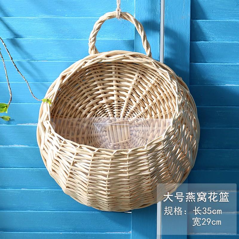 Handwoven Willow Wall Hanging Basket Decor Indoor Plants Rustic Boho Home Small Medium Large Sizes