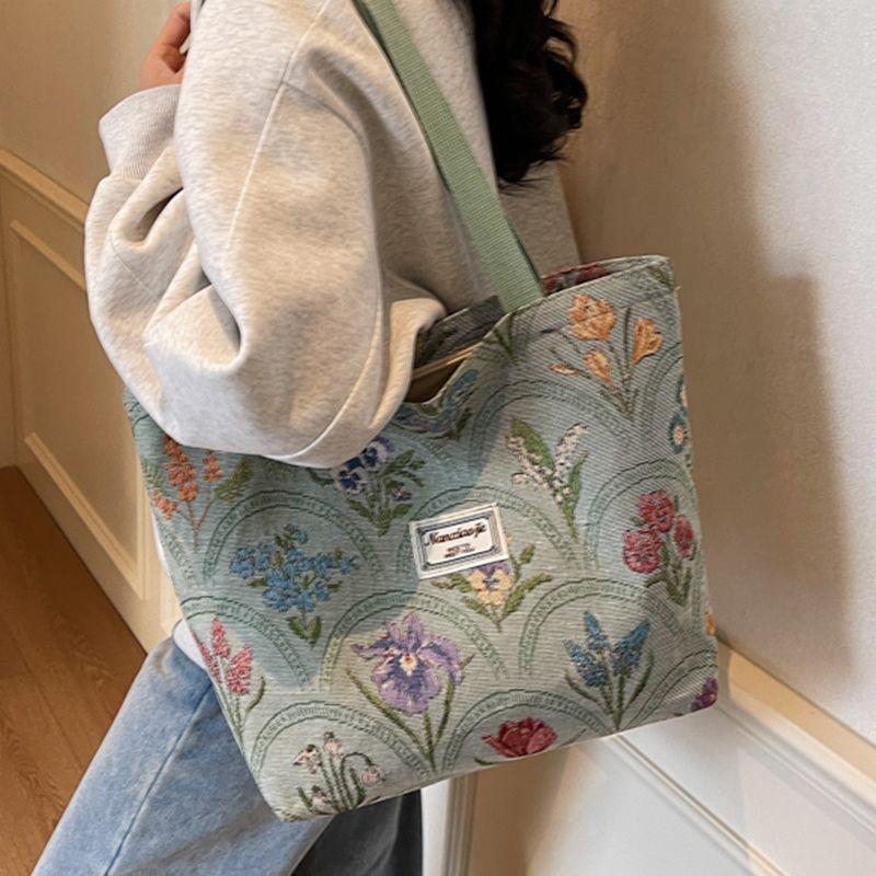 

Miss Nan This Year s Popular Bag Large Capacity 2025 New Arrival Niche Style One Shoulder Canvas Bag Work Clothing Tote Handbag Green large