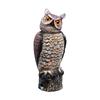 2x18inch Fake Owl Decoy with Rotating Head Bird Pigeon Crow Scarer