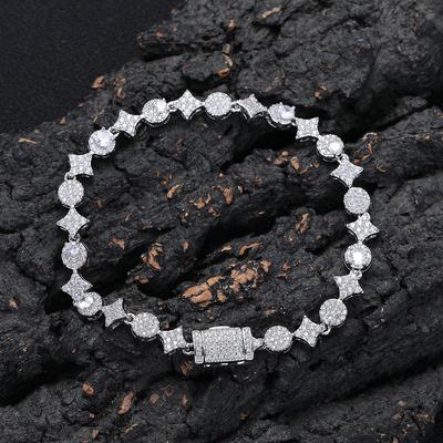 Hip Hop Diamond Layered Wrist Link Bracelet Jewelry Women Men Miami Iced Out Cubic Zirconia Multi Shape Star Tennis Bracelet
