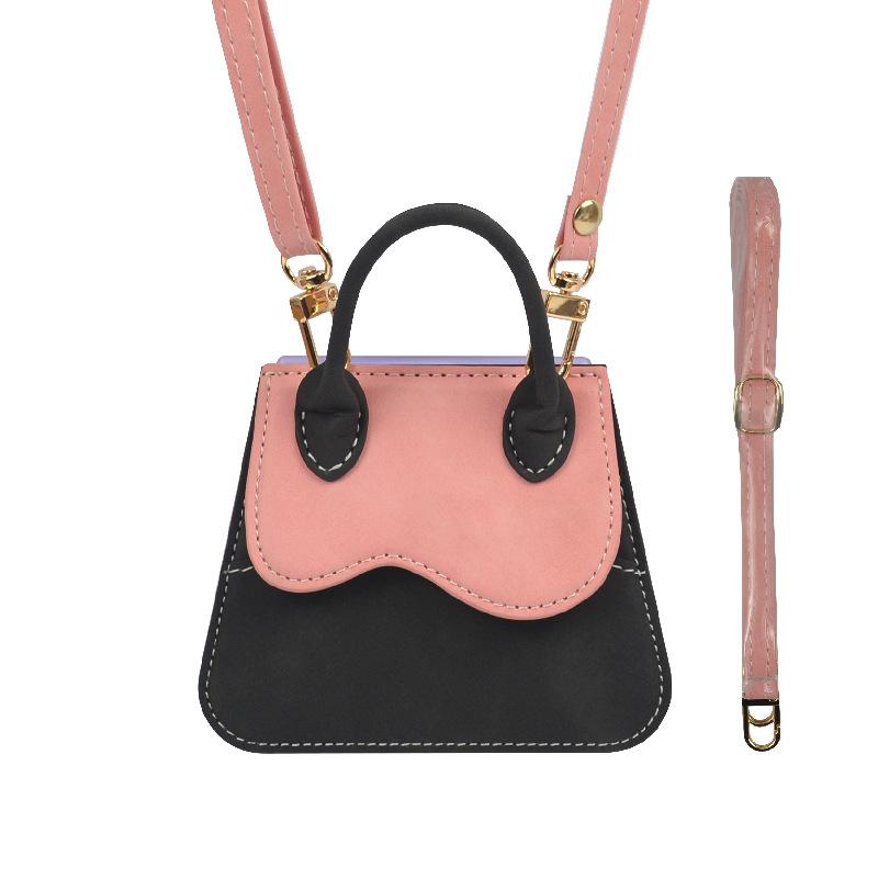 Suitable for Samsung ZFLIP 40% off foldable screen card slot color-blocked phone case, Huawei Pura X single-shoulder crossbody phone leather case