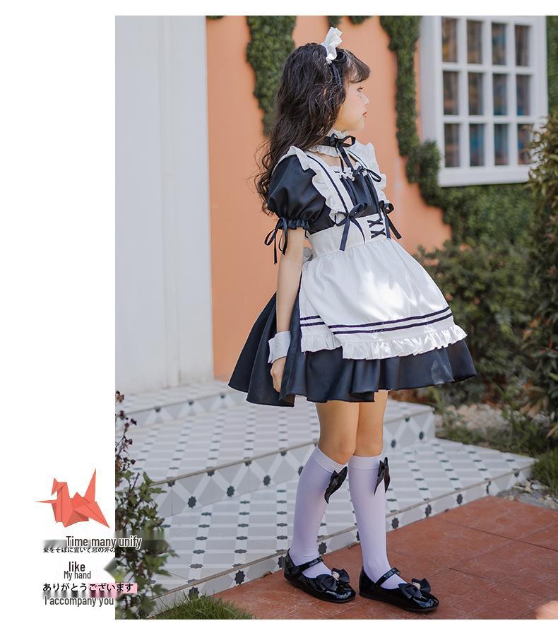 Japanese Black Maid Lolita Dress for Girls - Cute Princess Costume