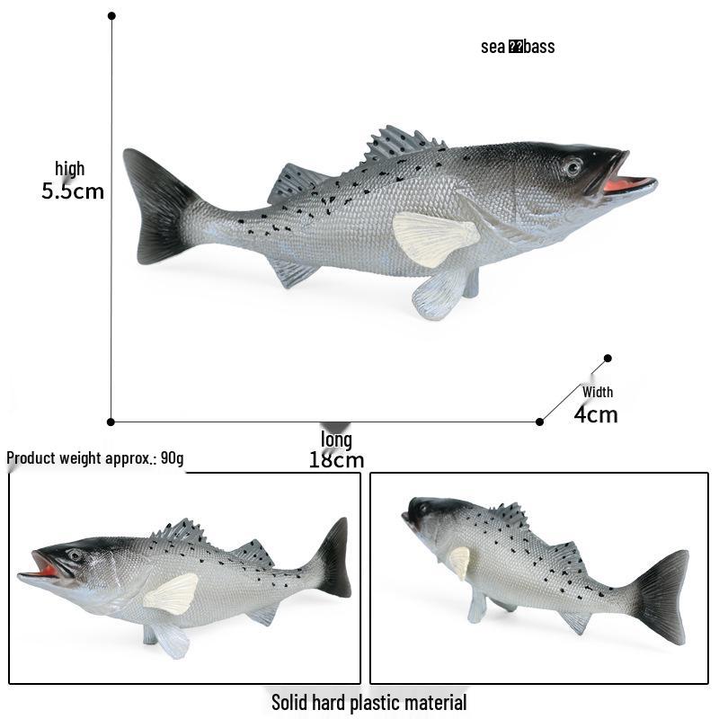 Children's Cognitive Marine Animal Model Toy: Big Bass, Sea Bass, Flounder, and Perch.