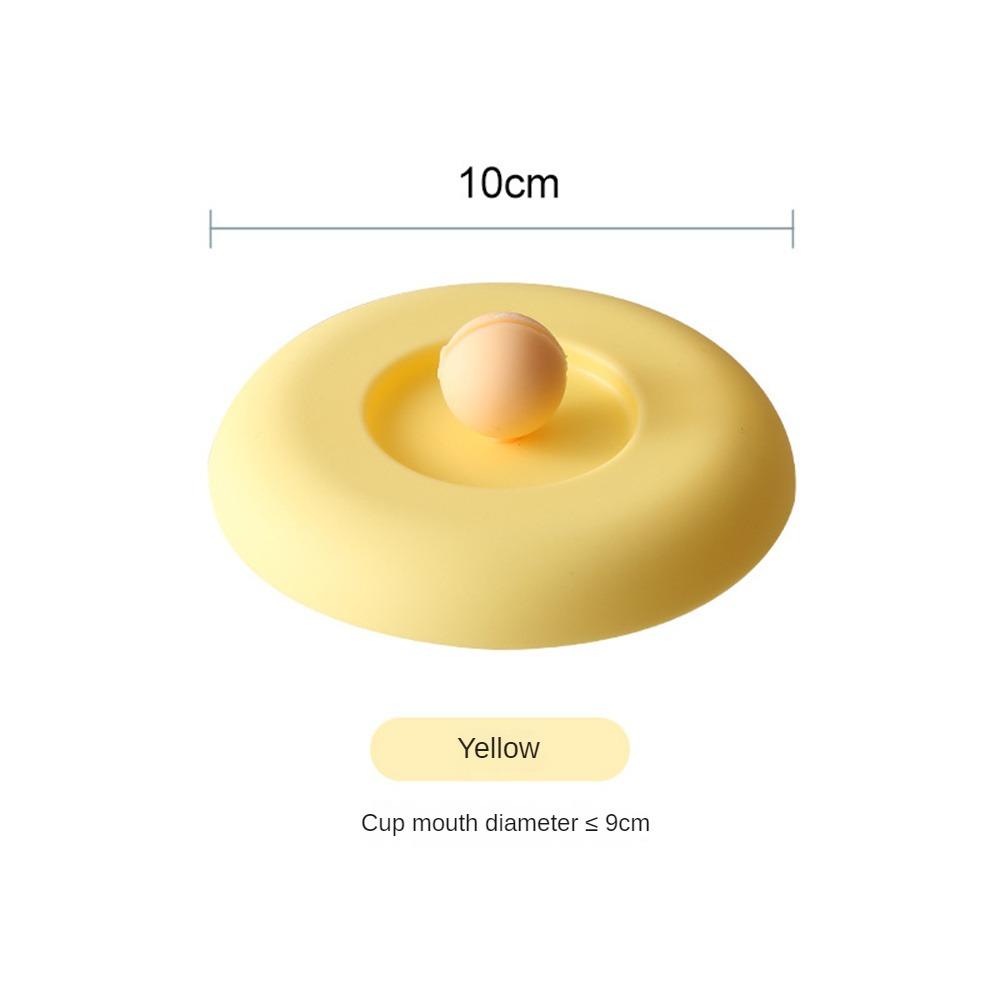 Cup Cover Non-toxic Silicone Round Universal Water Cup Lid Anti-dust Coffee Mug Sealed Cap With Spoon Holder Heat-Resistant Lid