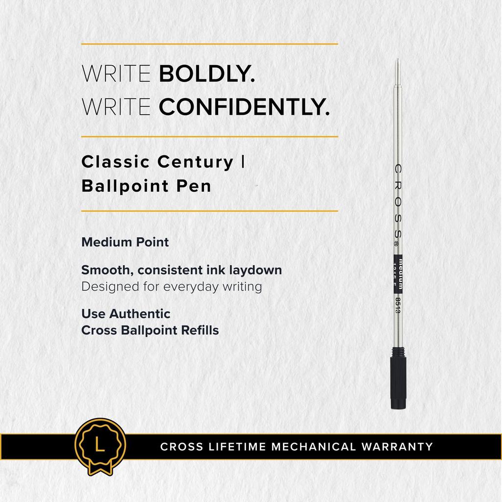 Cross Classic Century Medalist Silver Premium Gift Boxed Ballpoint Pen, Medium Nib. A perfect gift for Father's Day, promotions, or other special occa