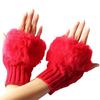 Mitaines Gants sans doigts Pour Femmes Dames Hiver Longueur Poignet Chaud Confortable Fourrure 1 Paire Tricoté