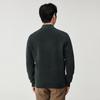 Joeone Men's Waffle Knit Stand Collar Zip Cardigan