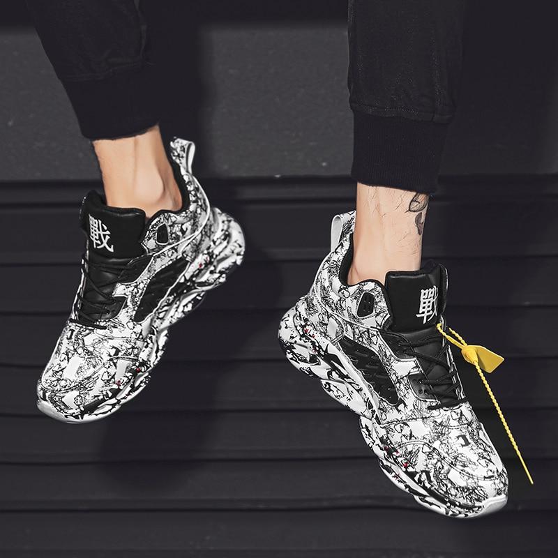 Fashion Men 'S Sneakers Comfortable Men Casual Shoes Outdoor Black White Shoes For Man Lace Up Male Walking Zapatillas Footwear 9