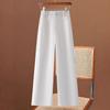 Women's Summer 2025 Tencel Cotton Linen Wide-Leg Drape Pants - Petite Nine-Point Length