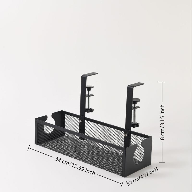 Under Desk Cable Management Tray No Drill Easy Clean Metal Cable Organizer for Home Office Small Business Desk Wire Storage
