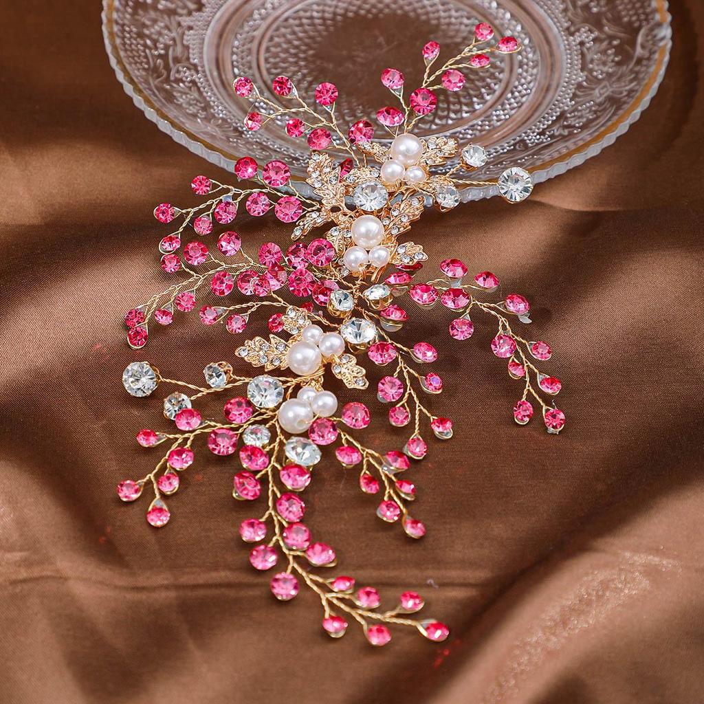 Gold Leaf Pearl Bride Headband: Handmade European and American Design