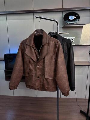Men's Leather Jacket - Spring 2025 High-End Motorcycle Style
