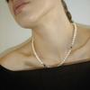 lowool Double cross pearl necklace