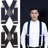 Men Wide 5cm Heavy Duty X Shape Braces Elastic Suspenders Trouser Durable Clips
