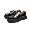 Large size Brock leather shoes niche British casual fringed lazy shoes