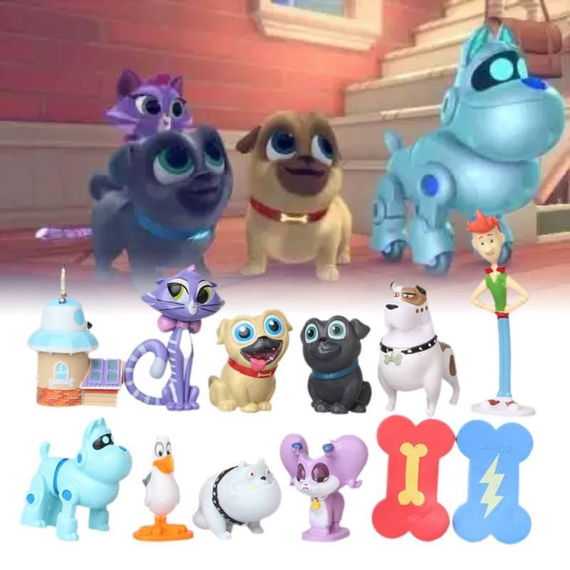 Puppy Pals Dog Figurine Cartoon Animals Cake Ornament 12pcs Xmas Decorate Gift