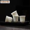 2pc/lot Exquisite Porcelain Bell Teacup Japanese Tea Bowl Sample  Cup Tea-tasting Fragrance Cup Jianzhan Master Cups Teaset 50ML