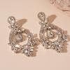 Super flash diamond-set flower water drop silver needle earrings personality exaggerated temperament ins earrings