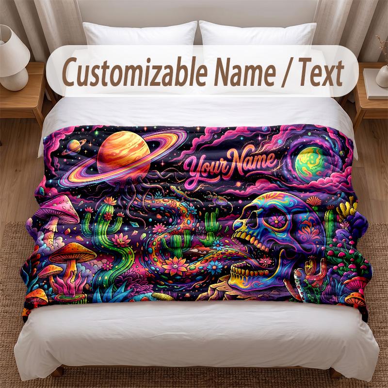Other Similar Designs Theme Soft Blanket Personalized Custom Name Text Print Warm Blanket Home Sofa Bedroom Decor