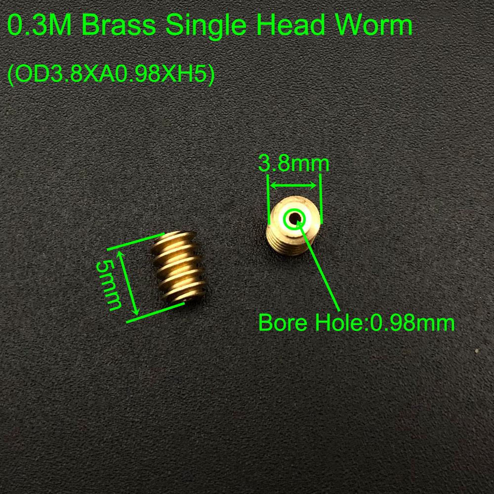 5 Pezzi Modulo 0.3 Ingranaggio a Vite Senza Fine in Ottone Testa Singola Vite Senza Fine 3.8x5mm Foro 0.98mm Ruota Dentata a Vite 14T 14:1 Riduzione 4,8x2mm Apertura 1,48mm 1,5A