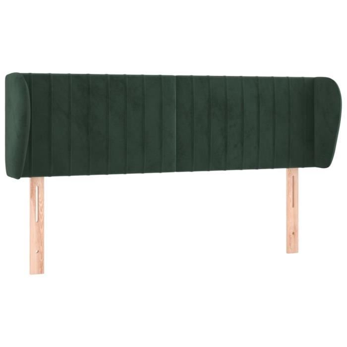VidaXL Tête de lit avec oreilles Vert foncé 147x23x78-88 cm Velours3117433