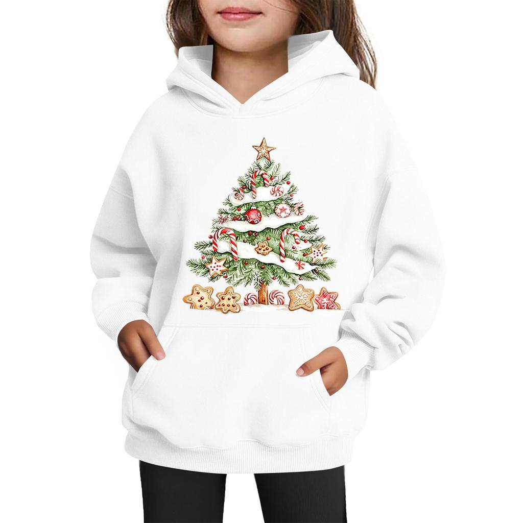 Sweatshirts For Teen Girls Hoodies Long Sleeve Drawstring Pullover Cute Printed Oversized Hoodie Christmas
