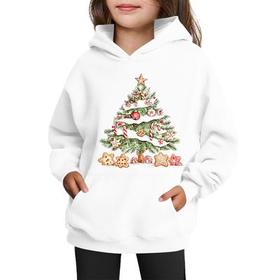Sweatshirts For Teen Girls Hoodies Long Sleeve Drawstring Pullover Cute Printed Oversized Hoodie Christmas