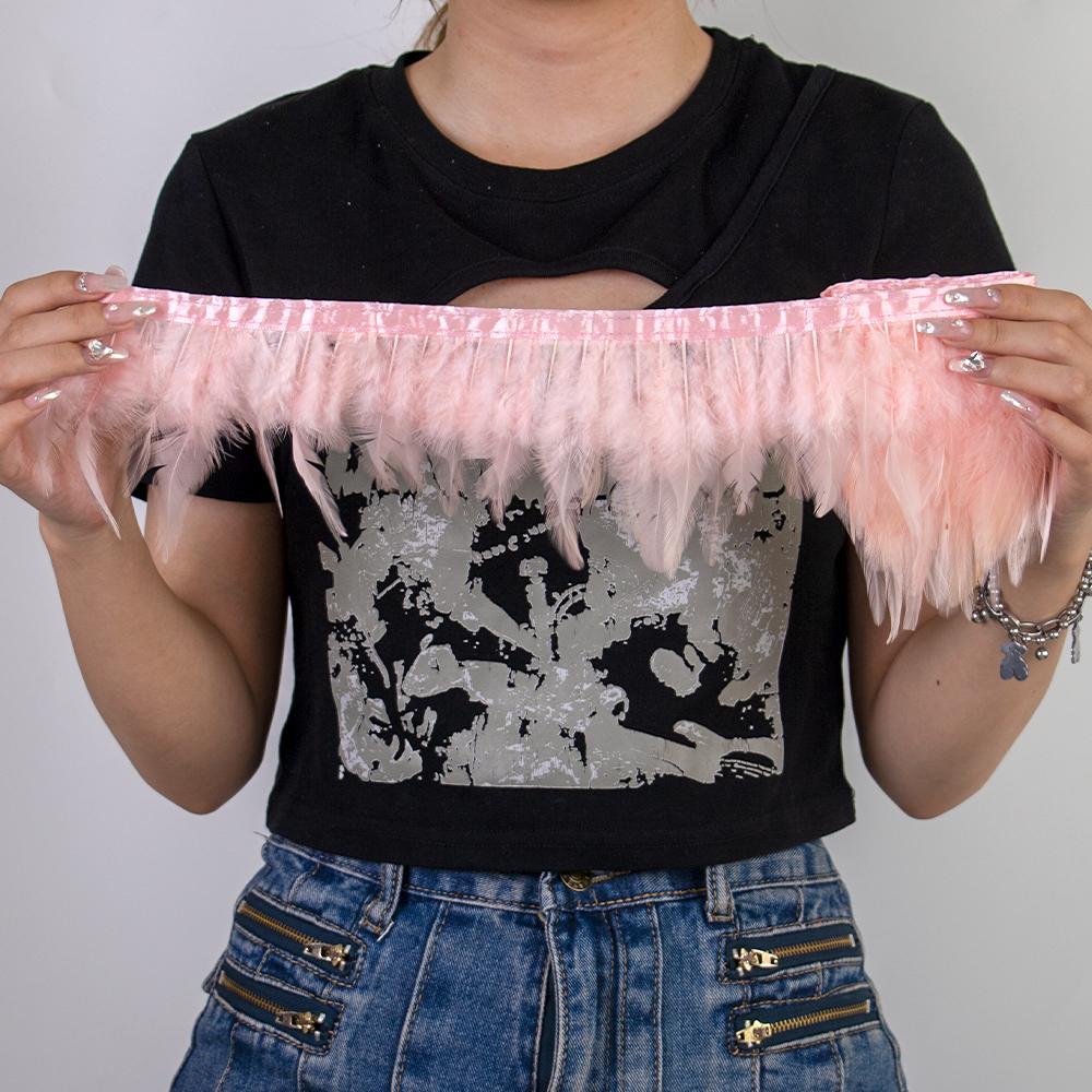 1 Meter Mint Green Saddle Rooster Feather Fringe Trim 10-15CM Pheasant Feathers Ribbon for Crafts Party Dress Plumes Decoration