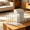 Decorative Stationery Gift for Readers 1 Pc Clear Bookend Heavy Book, Acrylic Book Shelf Organizer, Modern Dividers Library L Shaped Stopper
