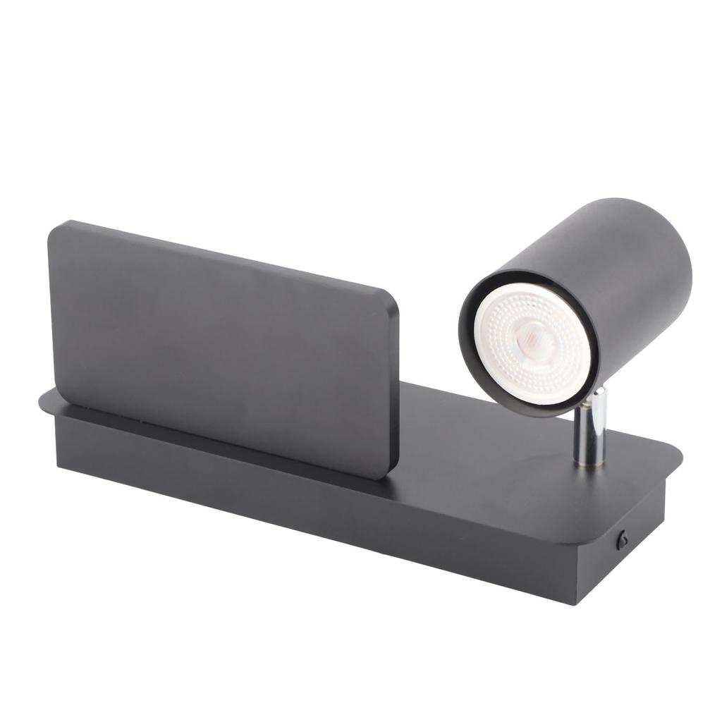 LED Wall Light USB Interface Wireless Charging LED Wall Lamp for Living Room Bedroom 85?265V Black