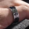 New Vintage 8mm Black Pattern Ring for Men and Women