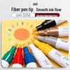 Deli S558 White Paint Pen: Waterproof, Oil-proof, Colorfast Tire and Touch-up Marker for Gold Lettering.