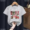 Christmas Day Fashion Christmas Crew 2026 Graphic Print Cute Boy/Girl Tshirt Christmas Festival Short Sleeve Casual Tshirt Tops