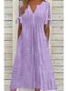 2024 New Fashion High-Waisted Casual Loose Embroidered Dress