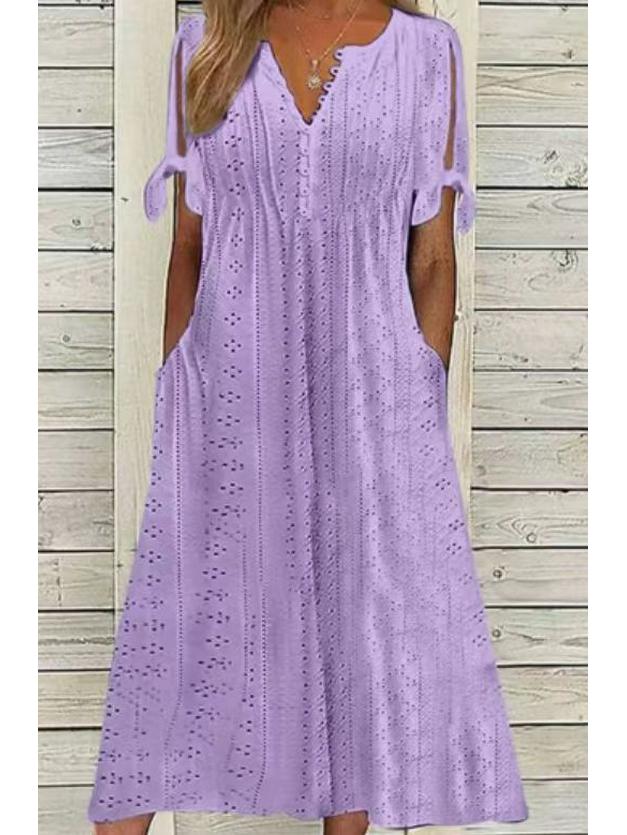 2024 New Fashion High-Waisted Casual Loose Embroidered Dress