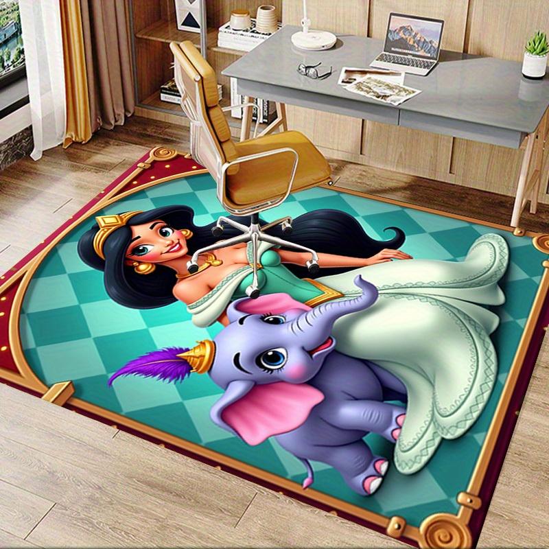 3D Printed Elephant, Princess Jasmine Anti-Slip Rug - Machine Washable Office Rug for Living Room, Bedroom, Office - Multiple Sizes
