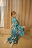 Joel Kimono Robe Dress Floral Pattern Courtesan Costume Satin Yukata Long Length Bathrobe Pajamas Night Dress Summer Festival Dancewear with Belt