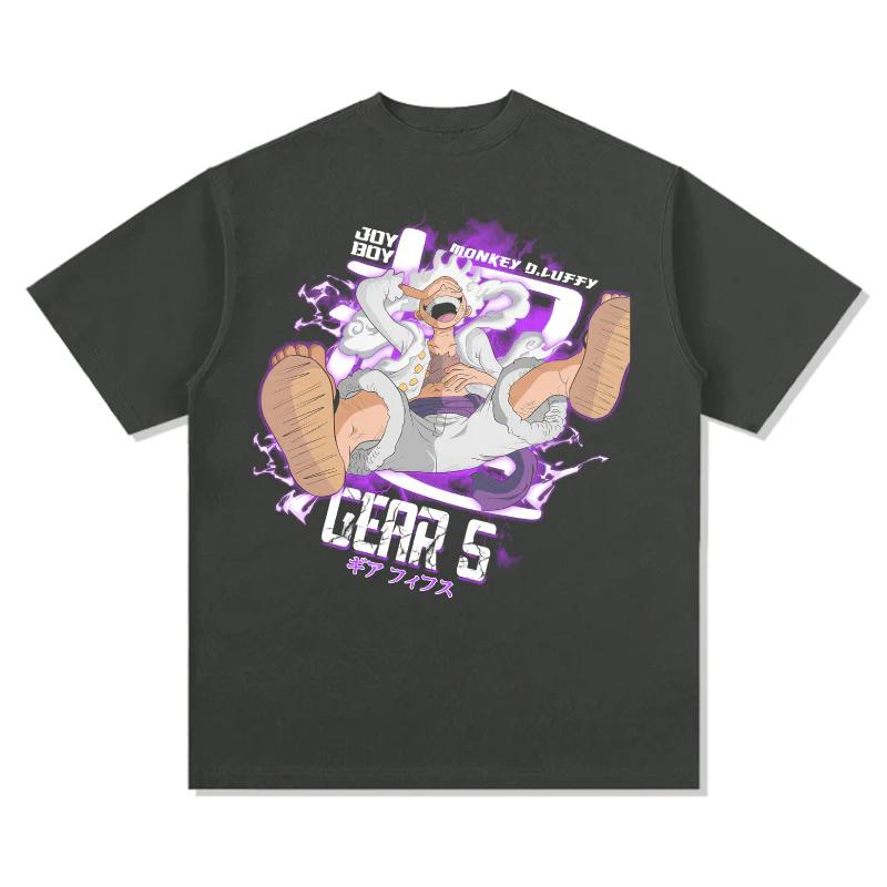 

One Piece Gear 5 TShirt Men Women100 Cotton High Quality Graphic Print Fashion Lightweight Loose Streetwear Short Sleeve Tee S