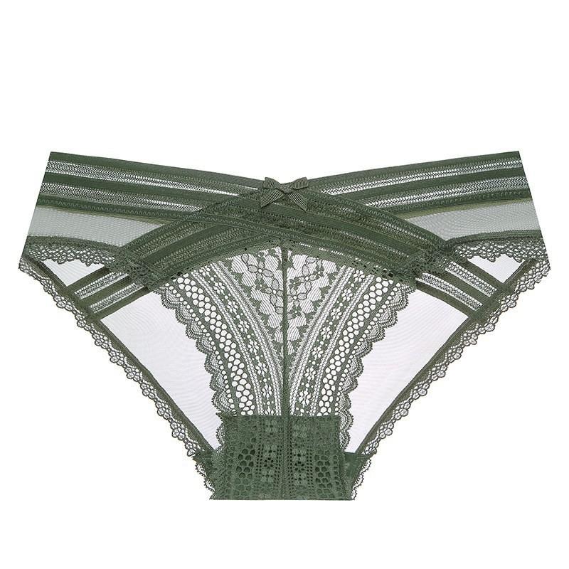 Sexy lace panties French ultra-thin see-through crotch pure cotton women's panties hip-lifting low-rise briefs
