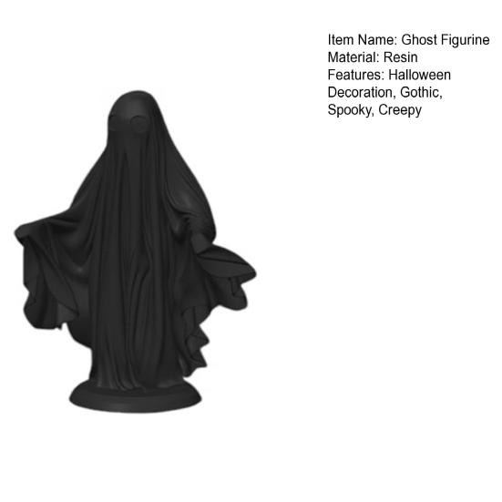 Halloween Ghost Figurine Gothic Ghost Statue Creepy Resin Robe Ghost Tabletop Ornament for Home Shelf Table Indoor Outdoor Decor