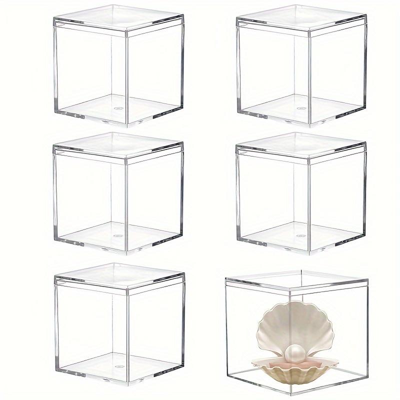 4/6/8 Pack Clear Acrylic Box with Lid Square Cube Containers Storage Box Organizer 10X10X10cm Transparent Acrylic Display Boxes
