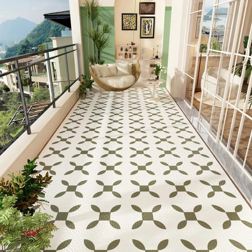 Balcony Floor Mat PVC Leather Washable Carpet Dirty Resistant Easy Clean Non-slip Mats Kitchen Rugs Pet Carpets Home Decoration