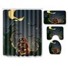 Halloween Shower Curtain Floor Mat Combination Four-Piece Set Bathroom Toilet Carpet Door Mat
