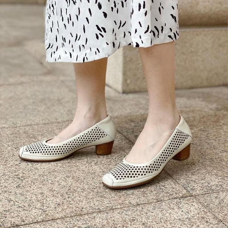 

Fashion 2025 Fashion Ladies Shoes Shallow Women s High Heels New Square Toe Office and Career Hot Sale Hollow Out Best Seller High Heels 35 покинуть белый