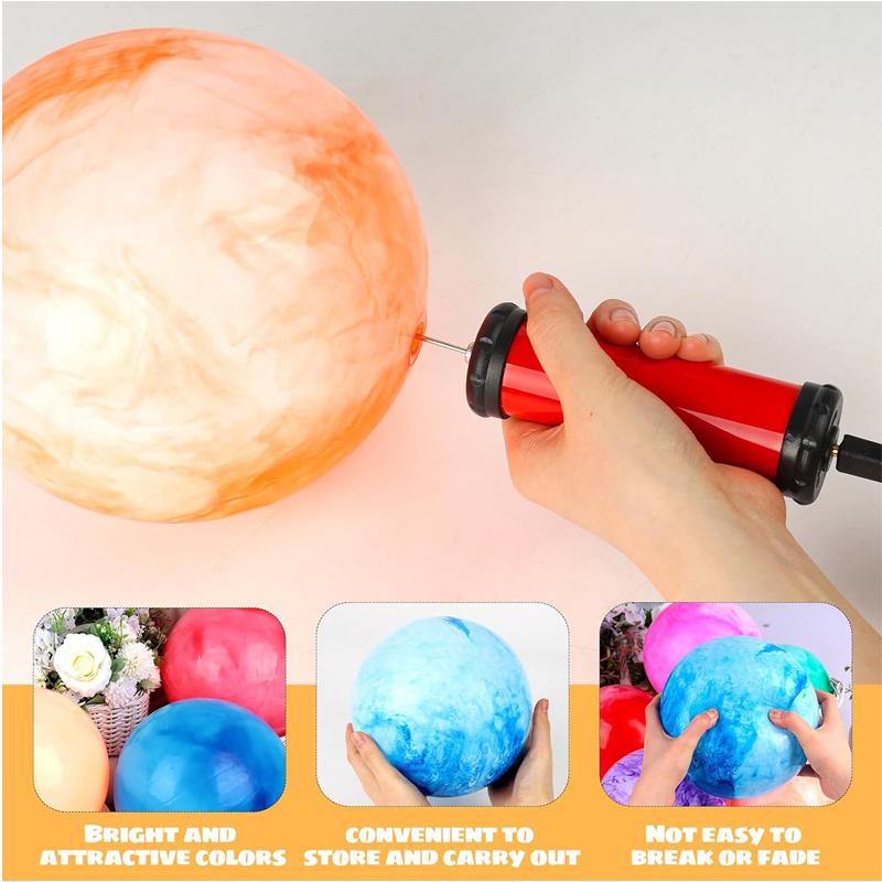 2/4PCS Bouncing Ball with Pump, 8.7inch Marbleized Bouncy Balls Rubber Inflatable Kick Ball Summer Outdoor Game Toys for Kids