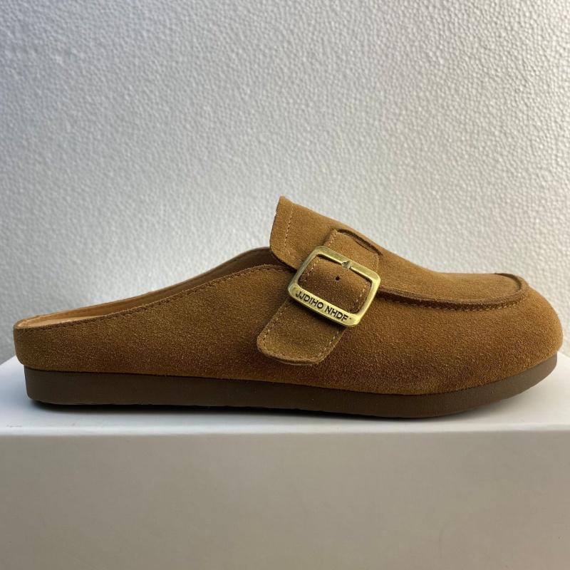 Fashion Genuine Leather Female Slippers 2025 New Fashion Non Slip Casual Women's Slippers Flats Shoes Comfortable Soft Women Flat Shoes