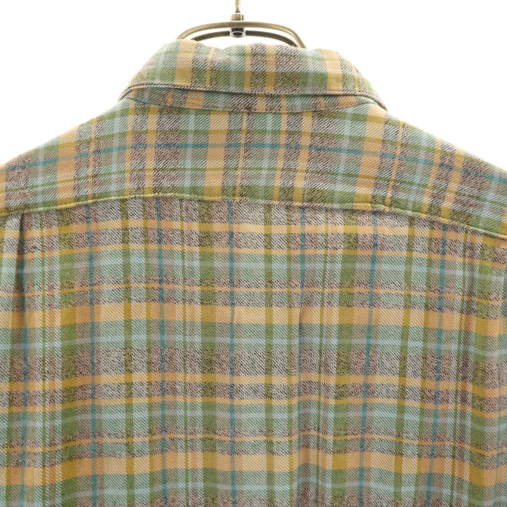 Vintage 60s Grandpa Check Pattern Long Sleeve Shirt Dress Women Used