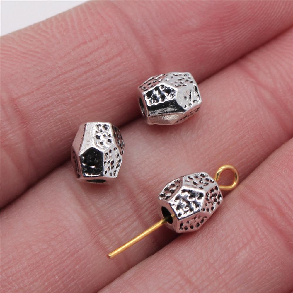 40pcs Antique Silver Color Small Spacer Beads Charm Pendants Jewelry Accessories DIY Small Spacer Beads Charms